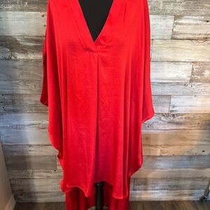 NWT Tyche Red Silky High Low Dress